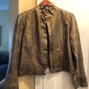Leather Jacket (metallic gold)